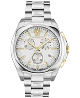 Versace Women's Swiss Chronograph Medusa Stainless Steel Bracelet Watch 40mm