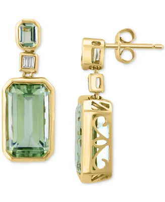 Effy Green Quartz (7-5/8 ct. t.w.) & Diamond Accent Drop Earrings in 14k Gold