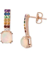 Le Vian Multi-Gemstone (1-1/20 ct. t.w.) & Vanilla Diamond (1/20 ct. t.w.) Drop Earrings in 14k Rose Gold