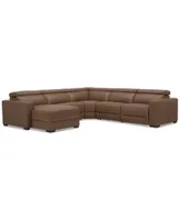 Nevio Leather Power Headrest Sectional Collection Created For Macys