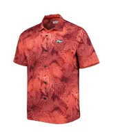 Men's Tommy Bahama Cardinal Arkansas Razorbacks Coast Luminescent Fronds IslandZone Button-Up Camp Shirt