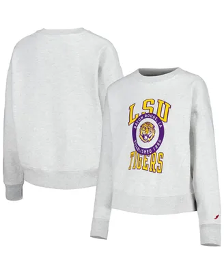 Women's League Collegiate Wear Ash Lsu Tigers Boxy Sweatshirt