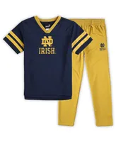 Preschool Boys and Girls Navy, Gold Notre Dame Fighting Irish Red Zone Jersey Pants Set