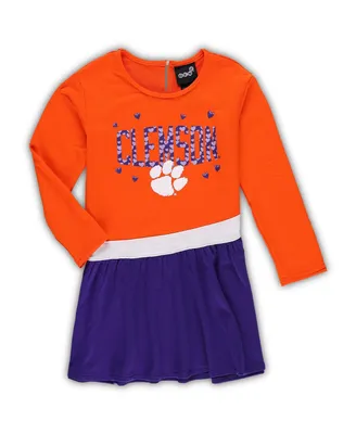 Toddler Girls Orange Clemson Tigers Heart to French Terry Dress