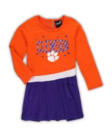 Toddler Girls Orange Clemson Tigers Heart to French Terry Dress