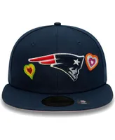 Men's New Era Navy England Patriots Chain Stitch Heart 59FIFTY Fitted Hat