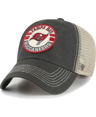 Men's '47 Brand Pewter, Natural Tampa Bay Buccaneers Notch Trucker Clean Up Adjustable Hat
