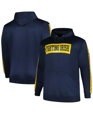 Men's Profile Navy Notre Dame Fighting Irish Big and Tall Fleece Pullover Hoodie