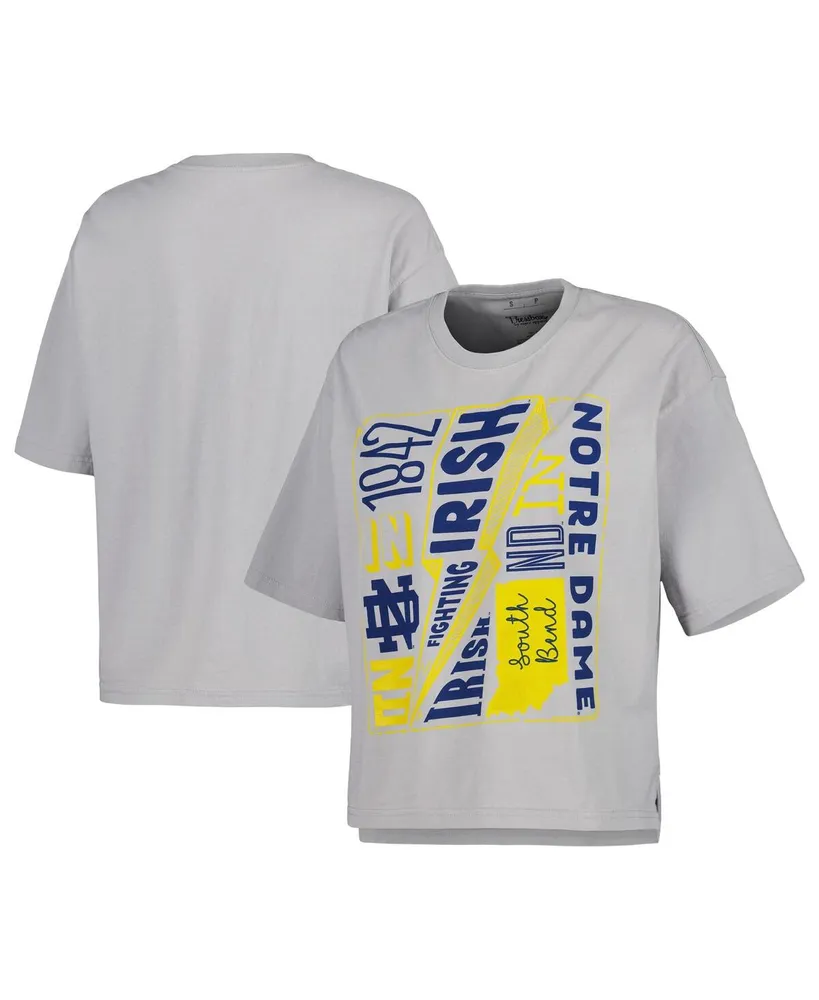 Women's Pressbox Silver Notre Dame Fighting Irish Rock & Roll School of T-shirt