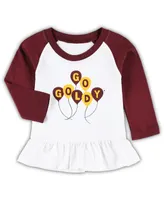 Girls Infant Wes & Willy Maroon, White Minnesota Golden Gophers Balloon Raglan 3/4-Sleeve T-shirt and Leggings Set