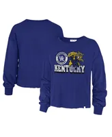 Women's '47 Brand Royal Distressed Kentucky Wildcats Bottom Line Parkway Long Sleeve T-shirt