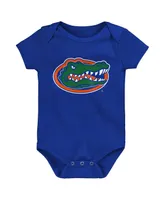 Newborn and Infant Boys Girls Royal, Orange, Heather Gray Florida Gators Born To Be Three-Pack Bodysuit Set