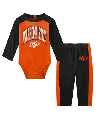Infant Boys and Girls Orange Oklahoma State Cowboys Rookie Of The Year Long Sleeve Bodysuit Pants Set