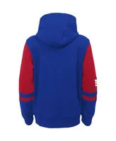 Big Boys Royal New York Giants Colorblock Full-Zip Hoodie