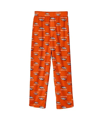 Big Boys Orange Denver Broncos Team-Colored Printed Pajama Pants