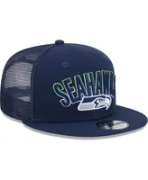 Men's New Era College Navy Seattle Seahawks Grade Trucker 9FIFTY Snapback Hat