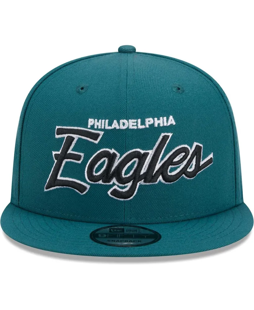 Men's New Era Midnight Green Philadelphia Eagles Main Script 9FIFTY Snapback Hat