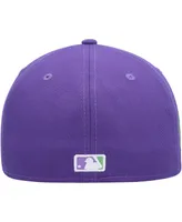 Men's New Era Purple Oakland Athletics Lime Side Patch 59FIFTY Fitted Hat