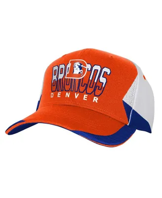 Youth Boys and Girls Mitchell & Ness Orange Distressed Denver Broncos Retro dome Precurved Adjustable Hat