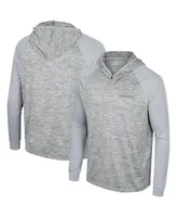 Men's Colosseum Gray Penn State Nittany Lions Cybernetic Raglan Quarter-Zip Hooded Top