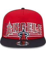 Men's New Era Red Los Angeles Angels Speed Golfer Trucker Snapback Hat