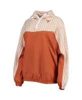 Women's ZooZatz Texas Orange Texas Longhorns Chevron Swishy Quarter-Zip Hoodie Jacket