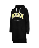 Women's Gameday Couture Black Iowa Hawkeyes Take a Knee Raglan Hooded Sweatshirt Dress