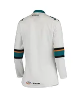 Women's Ccm White San Jose Barracuda Premier Away Jersey