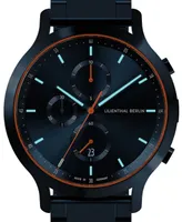 Lilienthal Berlin Men's Blue Orange Chronograph Blue Stainless Steel Link Watch 42mm