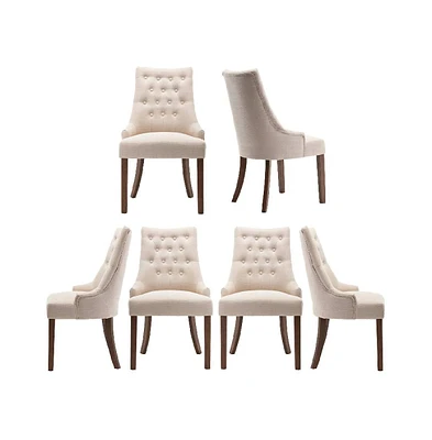 Tufted Upholstered Wingback Dining Chair