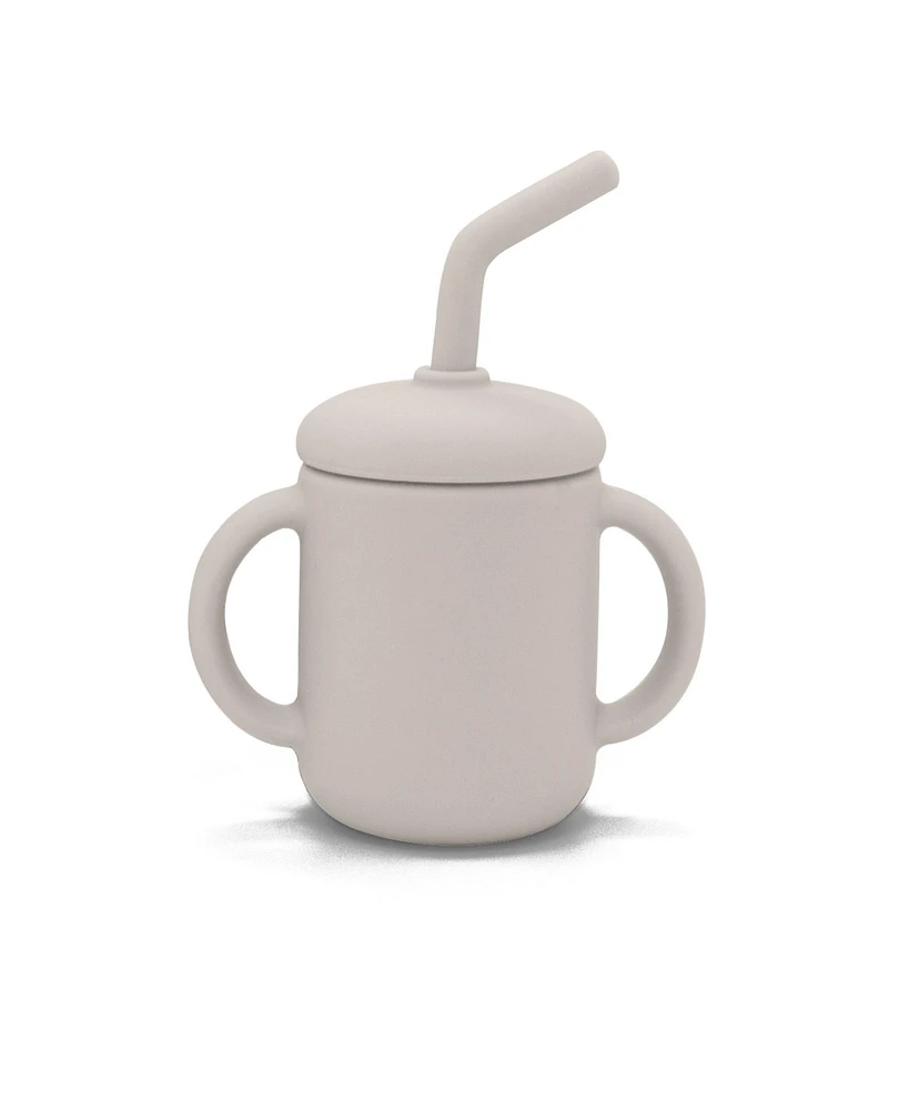 Kushies Toddler SiliSippy Baby Silicone Sippy Cup with Handles & Straw, Microwave safe