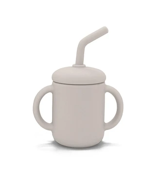 Kushies Toddler SiliSippy Baby Silicone Sippy Cup with Handles & Straw, Microwave safe