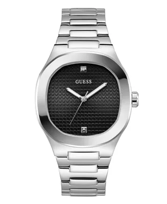 Guess Men's Analog Silver-Tone Stainless Steel Watch 42mm