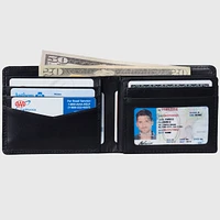Alpine Swiss Mens Rfid Protected Leather Wallet Center Flip Commuter Bifold 2 Id