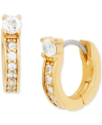 kate spade new york Gold-Tone Precious Delights Crystal Huggie Hoop Earrings