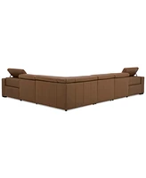 Nevio 157" 6-Pc. Leather Sectional with 2 Power Recliners and Headrests, Created For Macy's