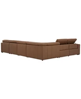 Nevio 157" 6-Pc. Leather Sectional with 2 Power Recliners, Headrests and Chaise, Created For Macy's