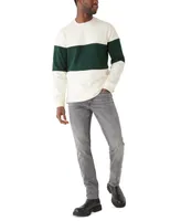 Frank And Oak Men's Relaxed Fit Long Sleeve Rugby Stripe Crewneck Sweater
