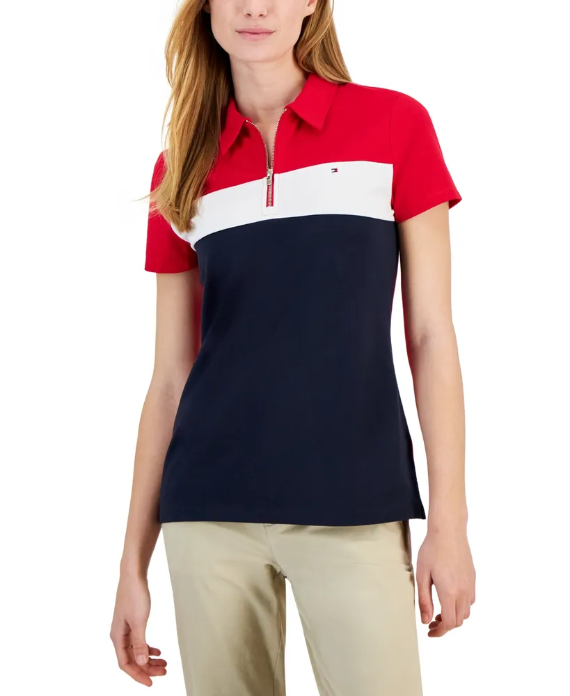 Tommy Hilfiger Women's Colorblocked Zip Polo Shirt