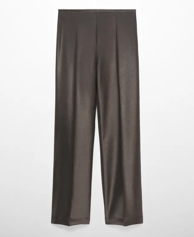 Women's Brushed Mixed-stitch Wide-leg Pants