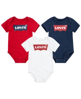 Levi's Baby Boys & Girls Short Sleeves Batwing Bodysuit, Pack of 3
