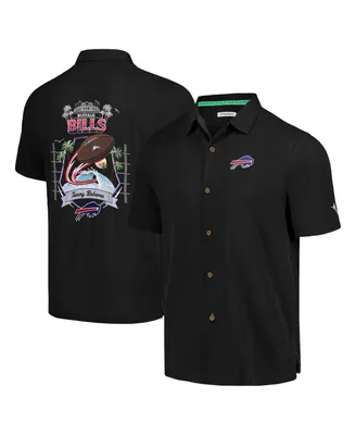 Men's Tommy Bahama Black Buffalo Bills Tidal Kickoff Camp Button-Up Shirt