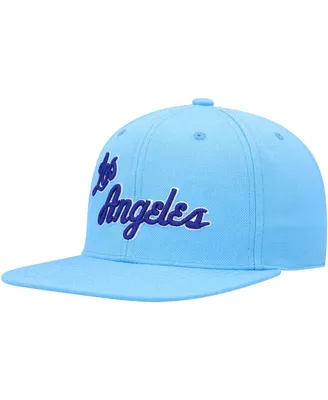 Men's Mitchell & Ness Powder Blue Los Angeles Lakers Hardwood Classics Mvp Team Ground 2.0 Fitted Hat