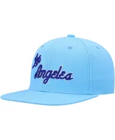 Men's Mitchell & Ness Powder Blue Los Angeles Lakers Hardwood Classics Mvp Team Ground 2.0 Fitted Hat