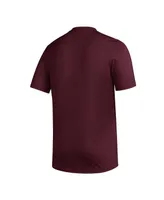 Men's adidas Maroon Mississippi State Bulldogs Pregame Aeroready T-shirt