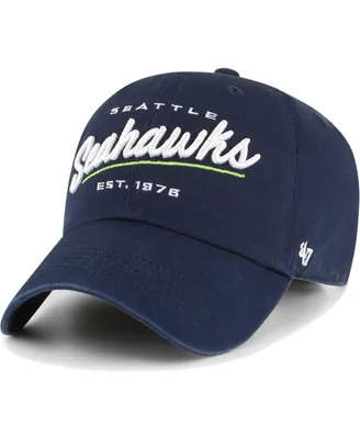 Women's '47 Brand College Navy Seattle Seahawks Sidney Clean Up Adjustable Hat