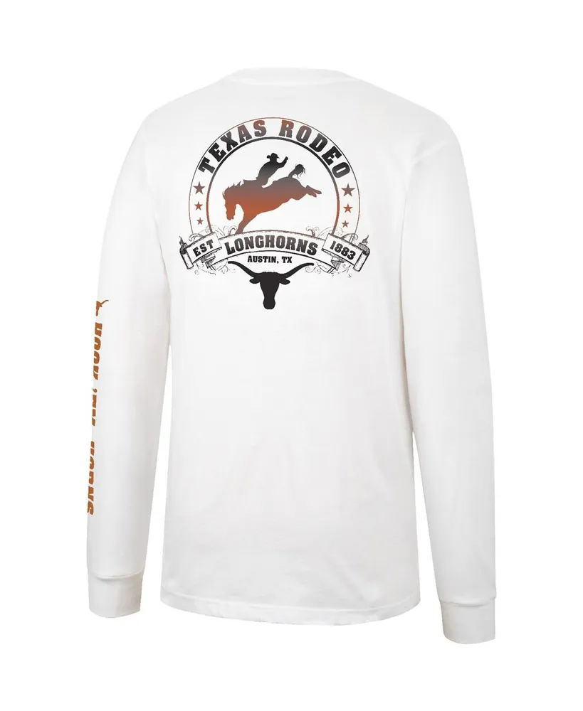 Men's Colosseum x Wrangler White Texas Longhorns Rodeo Long Sleeve T-shirt