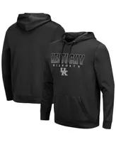 Men's Colosseum Black Kentucky Wildcats Blackout 3.0 Pullover Hoodie