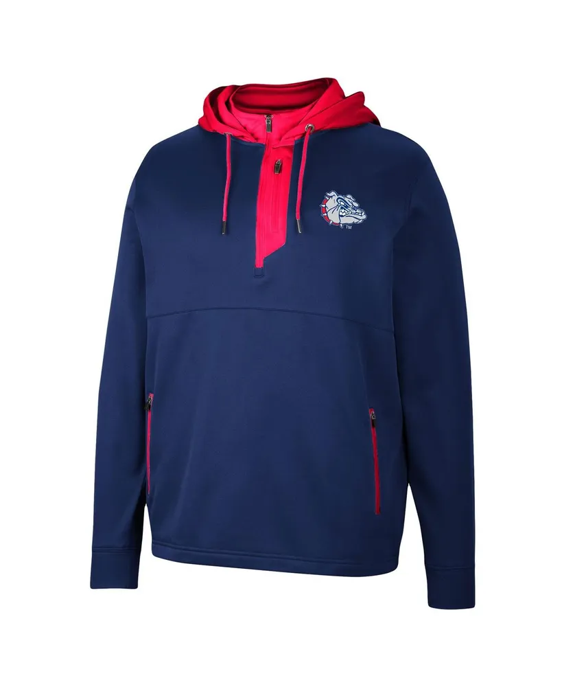 Men's Colosseum Navy Gonzaga Bulldogs Luge 3.0 Quarter-Zip Hoodie