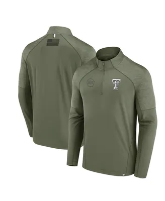 Men's Fanatics Olive Texas Tech Red Raiders Oht Military-Inspired Appreciation Titan Raglan Quarter-Zip Jacket